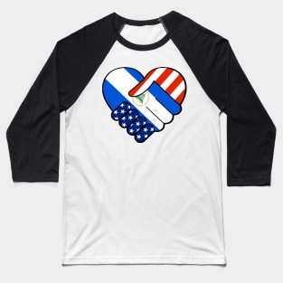 Nicaragua Flag Spanish Teacher Hispanic Latino Flag USA Flag Handshake Baseball T-Shirt